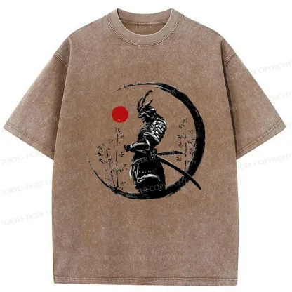 Tokyo-Tiger Bamboo Forest Samurai Washed T-Shirt
