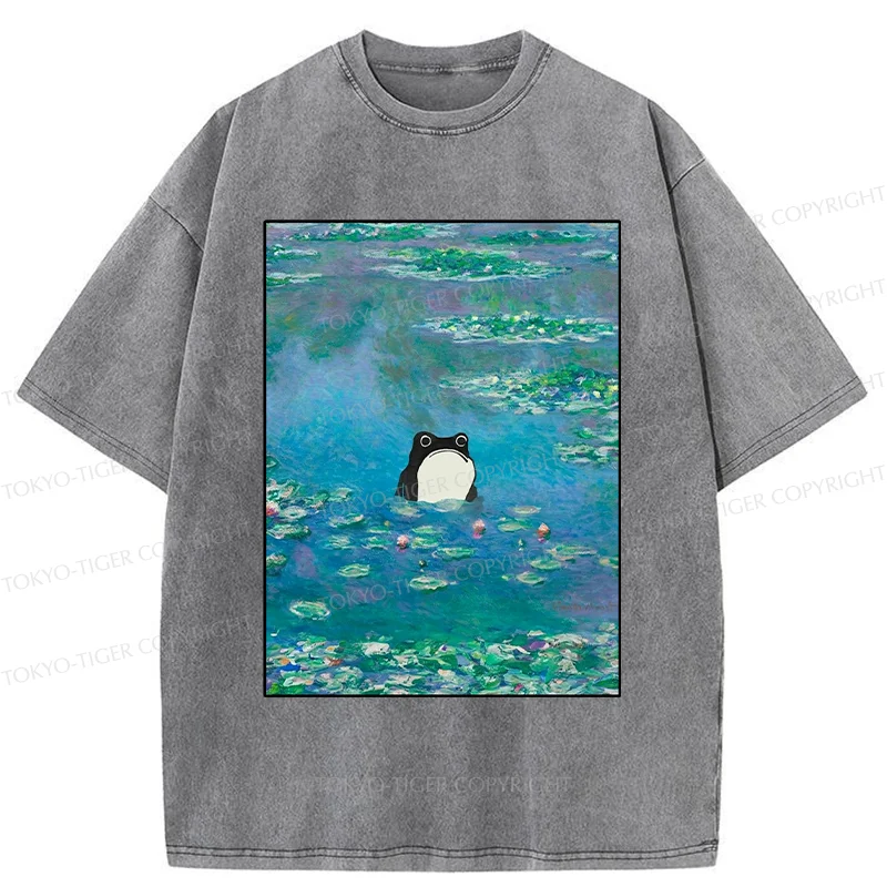 Tokyo-Tiger Frog In The Pond Washed T-Shirt