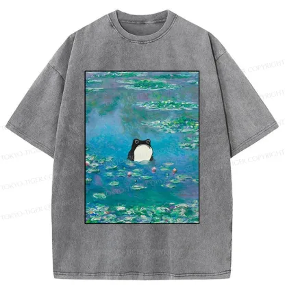 Tokyo-Tiger Frog In The Pond Washed T-Shirt