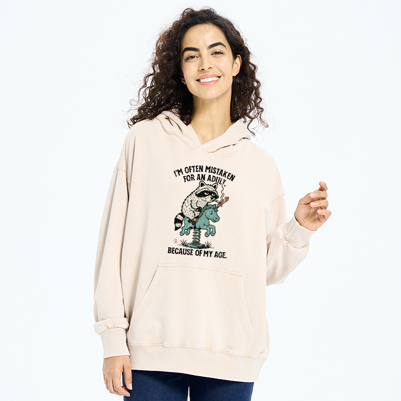 Tokyo-Tiger funny Raccoon and Horse meme Washed Hoodie