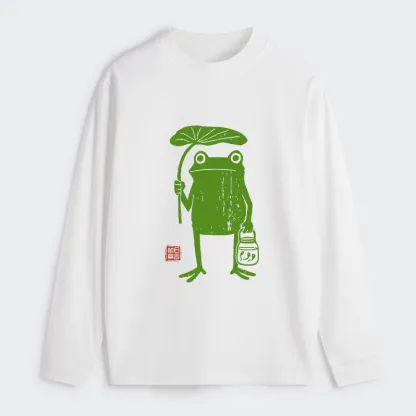 Tokyo-Tiger Frogs Taking Shelter From The Rain Classic Long Sleeve T-Shirt