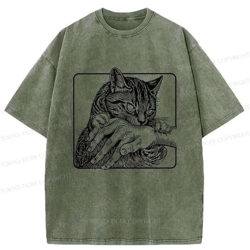 Tokyo-Tiger Vicious Cat Washed T-Shirt