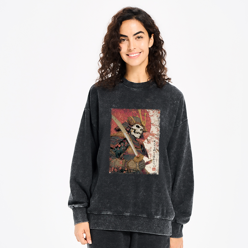 Tokyo-Tiger Samurai Under The Sakura Washed Sweatshirt