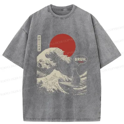 Tokyo-Tiger Bruh Cat Washed T-Shirt