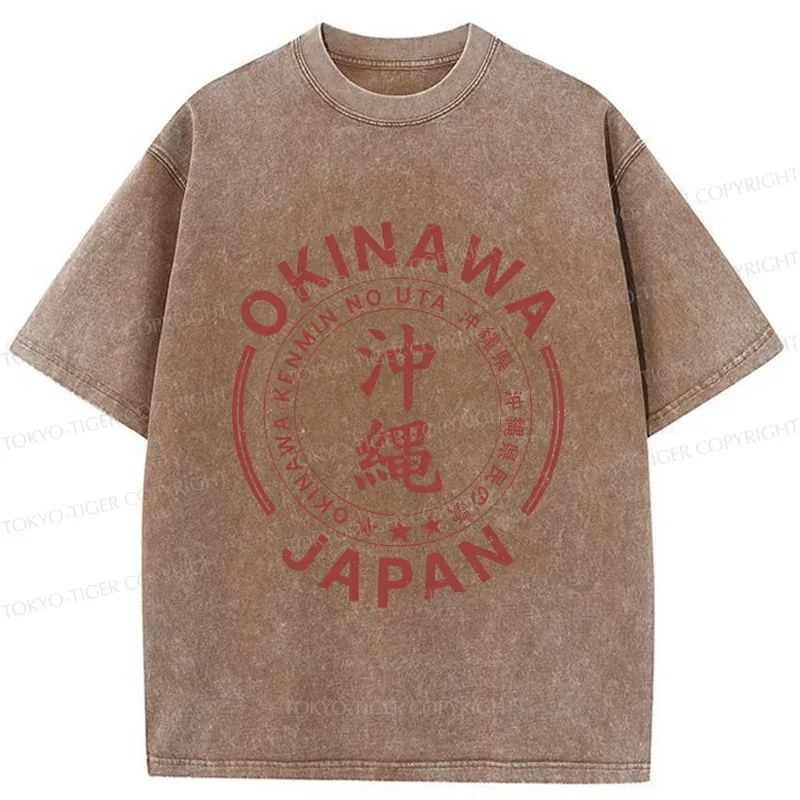 Tokyo-Tiger Retro Japan Okinawa Washed T-Shirt