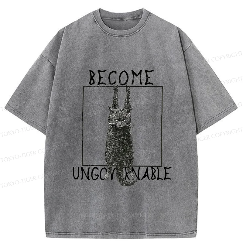 Tokyo-Tiger Uncontrolled Black Cat Washed T-Shirt