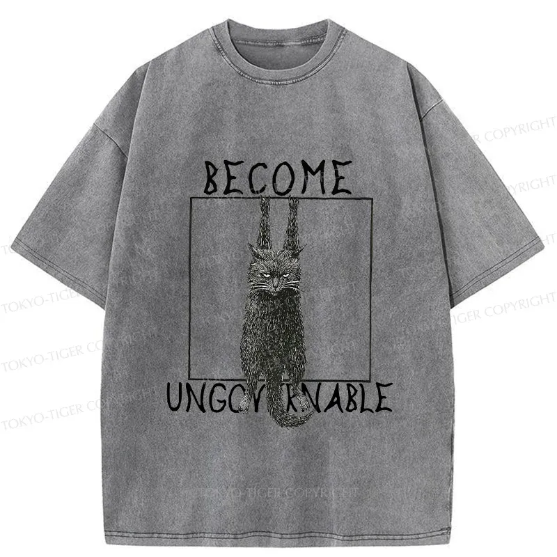 Tokyo-Tiger Uncontrolled Black Cat Washed T-Shirt