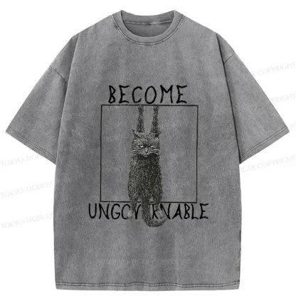 Tokyo-Tiger Uncontrolled Black Cat Washed T-Shirt