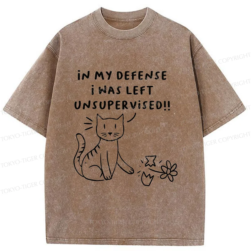 Tokyo-Tiger Cat Breaking The Vase Washed T-Shirt