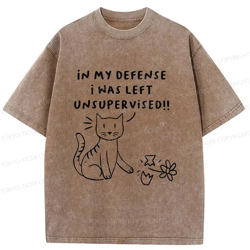 Tokyo-Tiger Cat Breaking The Vase Washed T-Shirt