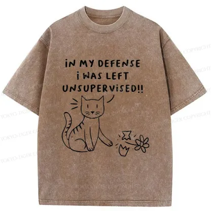 Tokyo-Tiger Cat Breaking The Vase Washed T-Shirt