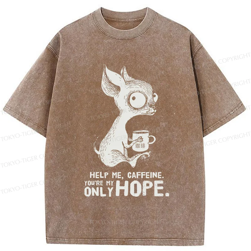 Tokyo-Tiger Caffeine In Need Washed T-Shirt