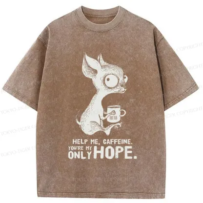 Tokyo-Tiger Caffeine In Need Washed T-Shirt