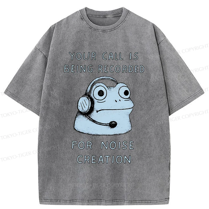 Tokyo-Tiger Funny Phone Records Frog Washed T-Shirt