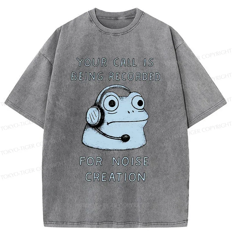 Tokyo-Tiger Funny Phone Records Frog Washed T-Shirt