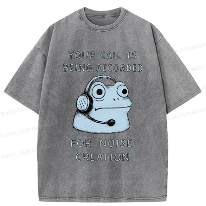 Tokyo-Tiger Funny Phone Records Frog Washed T-Shirt