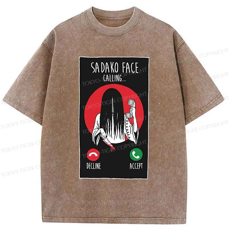 Tokyo-Tiger Sadako Is Calling You Washed T-Shirt