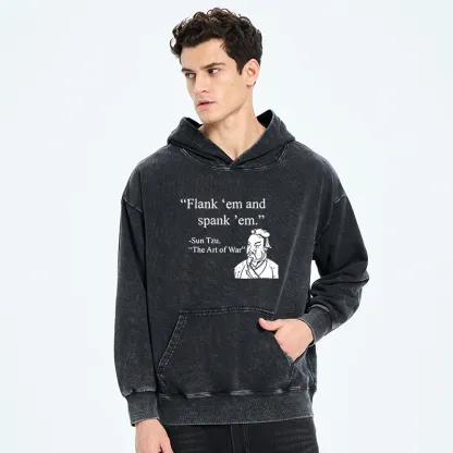 Tokyo-Tiger The Art Of War Funny Washed Hoodie