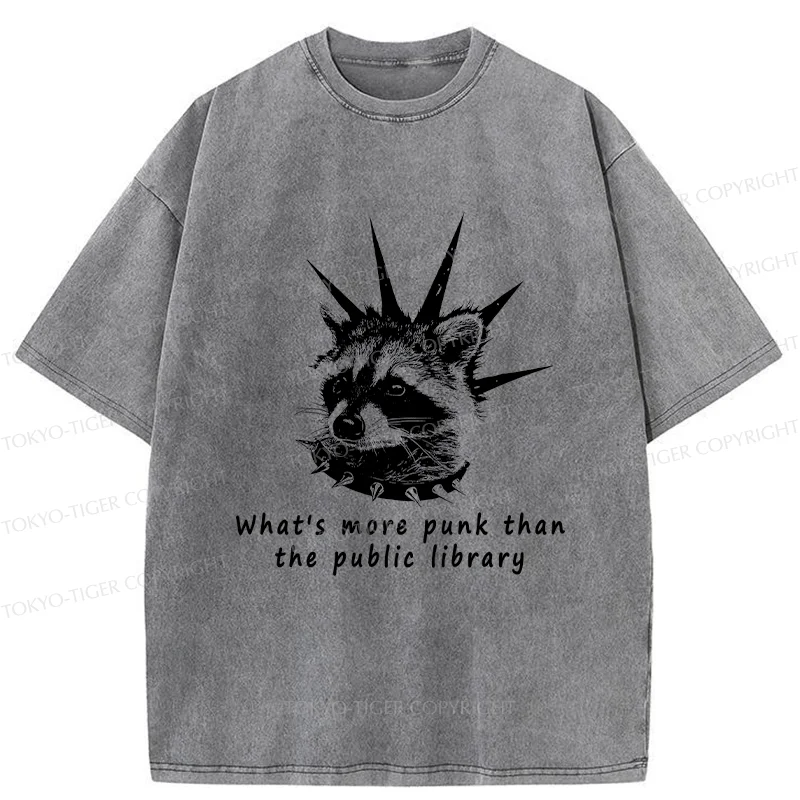 Tokyo-Tiger Punk Raccoon Washed T-Shirt