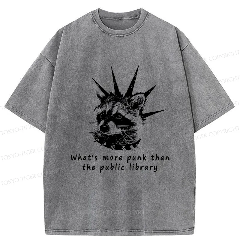 Tokyo-Tiger Punk Raccoon Washed T-Shirt