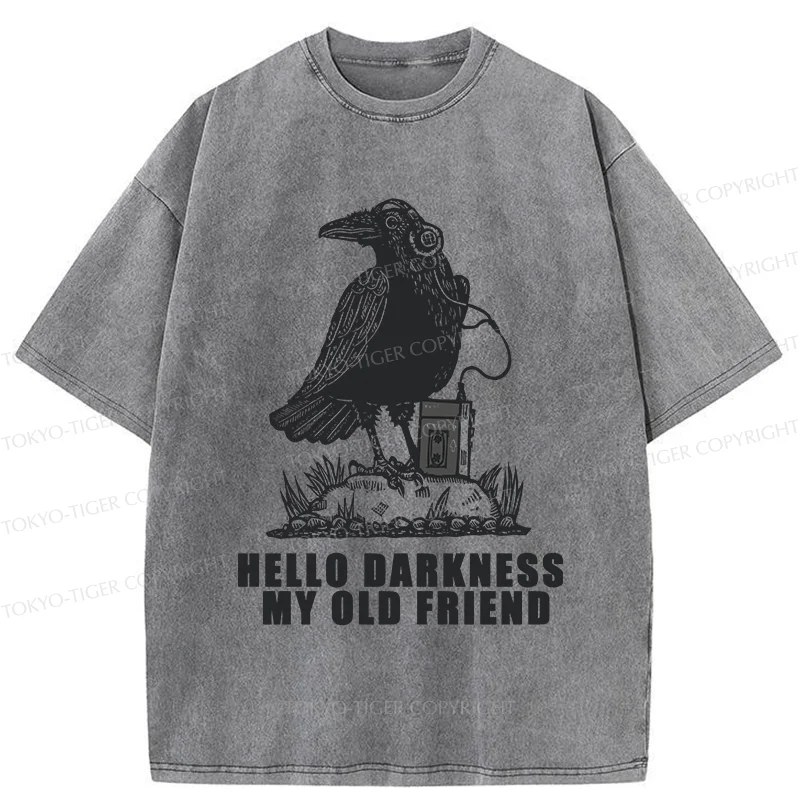 Tokyo-Tiger Crows Listening To Music Washed T-Shirt