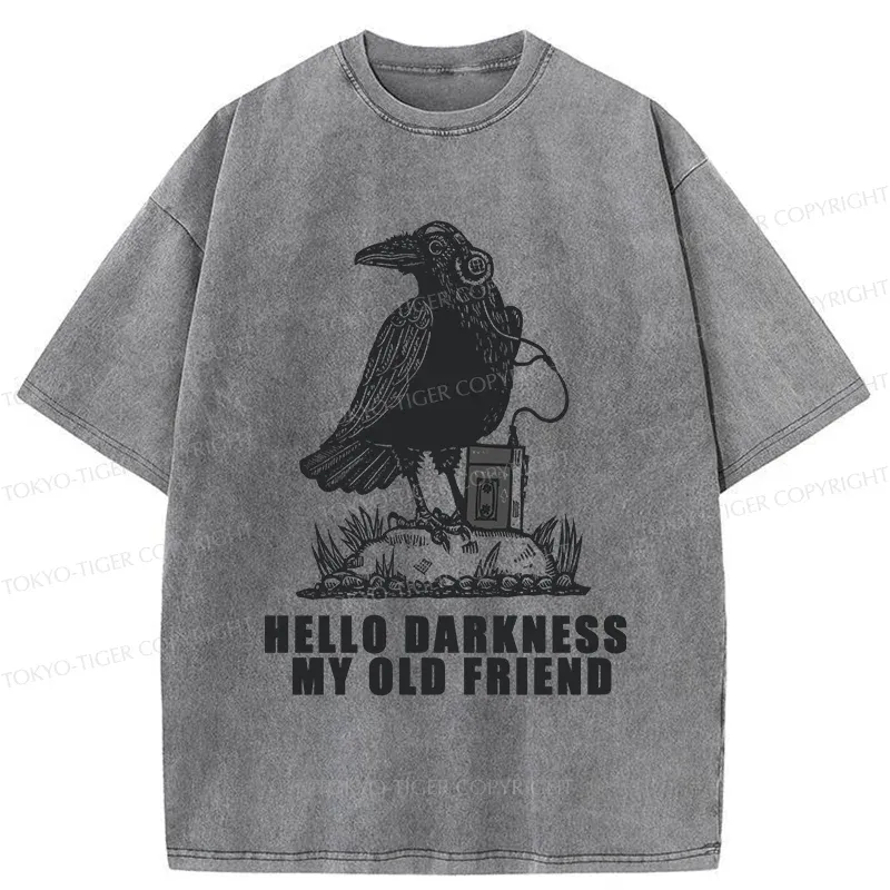 Tokyo-Tiger Crows Listening To Music Washed T-Shirt