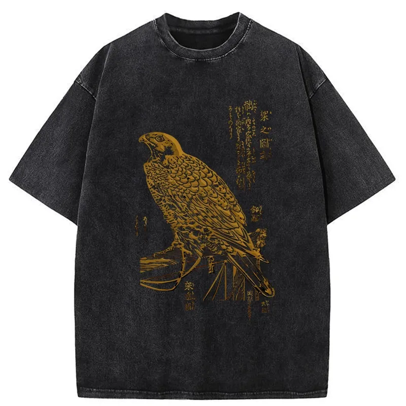Tokyo-Tiger Japanese Peregrine Falcon Washed T-Shirt