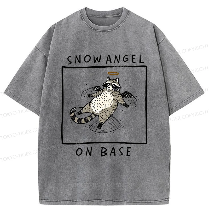 Tokyo-Tiger Raccoon Angel Washed T-Shirt