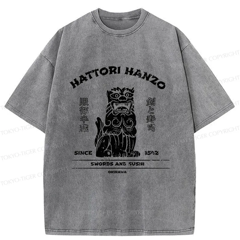 Tokyo-Tiger Hattori Hanzo Japan Sushi Washed T-Shirt