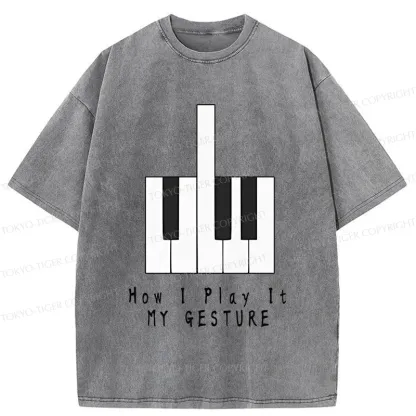 Tokyo-Tiger Piano Gesture Washed T-Shirt