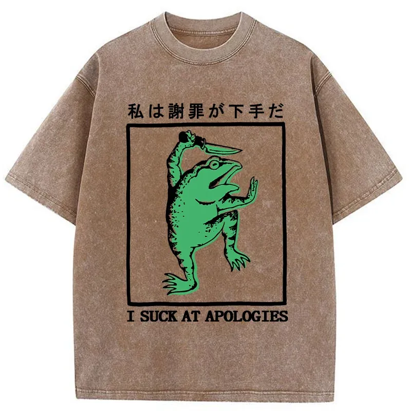 Tokyo-Tiger I Suck At Apologies Washed T-Shirt
