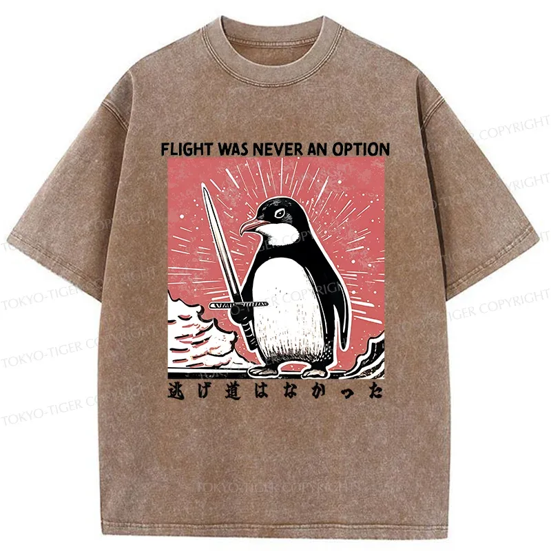 Tokyo-Tiger Fighting Penguin Washed T-Shirt
