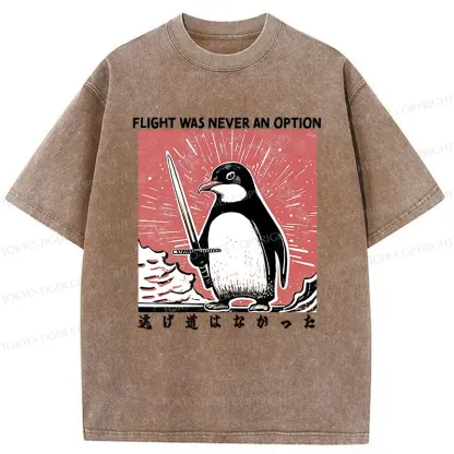 Tokyo-Tiger Fighting Penguin Washed T-Shirt