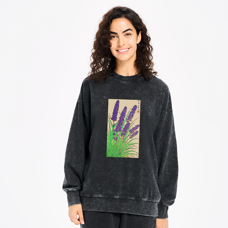 Tokyo-Tiger Japanese Lavender Washed Sweatshirt