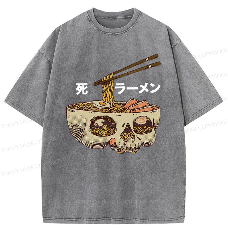 Tokyo-Tiger Skull Ramen Washed T-Shirt