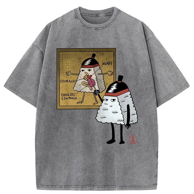 Tokyo-Tiger Onigiri Biology Lesson Washed T-Shirt