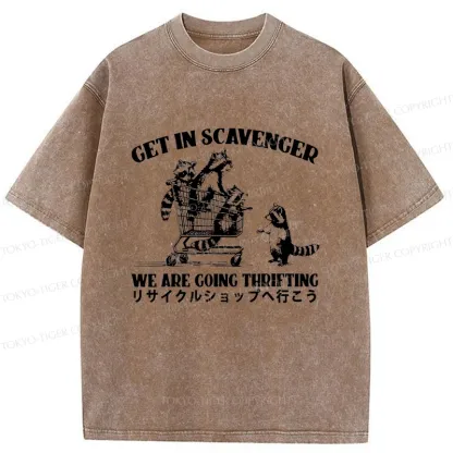 Tokyo-Tiger Raccoons Picking Up Trash Washed T-Shirt