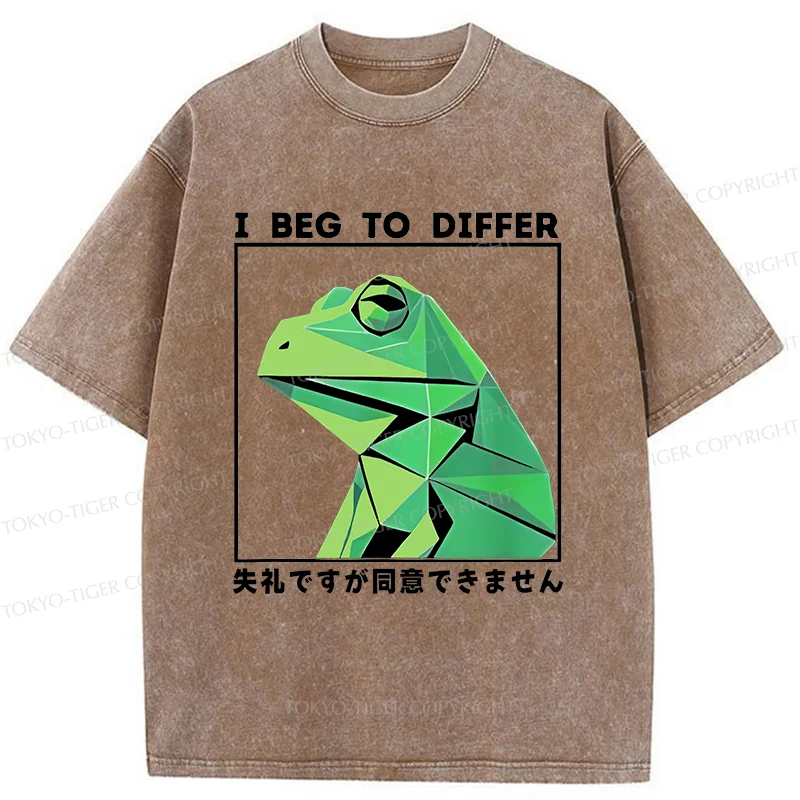 Tokyo-Tiger Funny Frog Meme Washed T-Shirt
