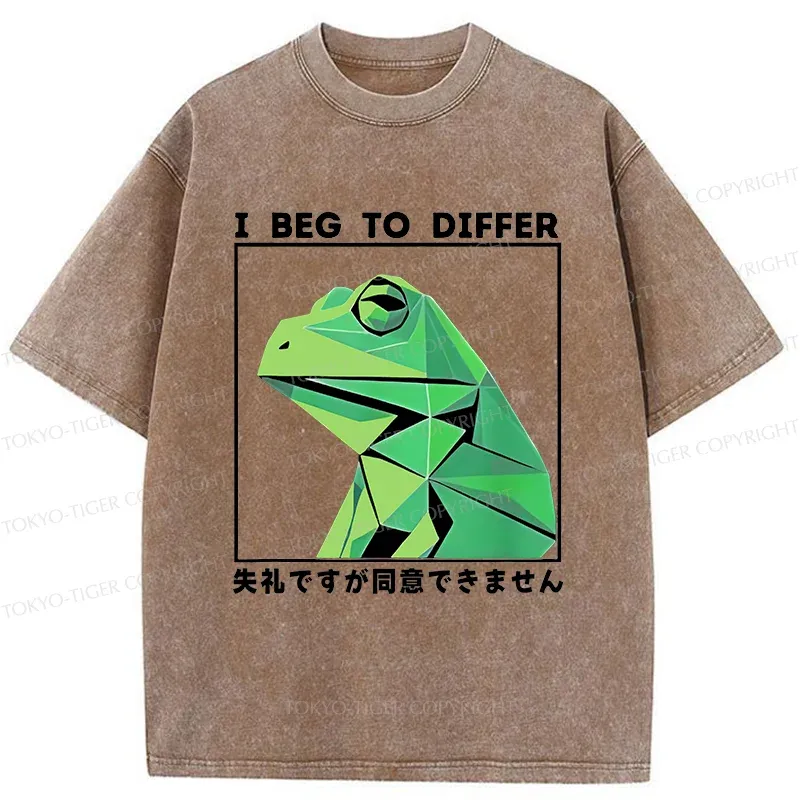 Tokyo-Tiger Funny Frog Meme Washed T-Shirt