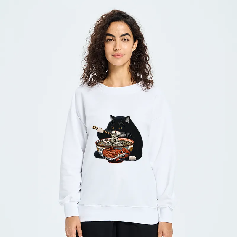 Tokyo-Tiger Fat Cat Eating Ramen Classic Sweatshirt