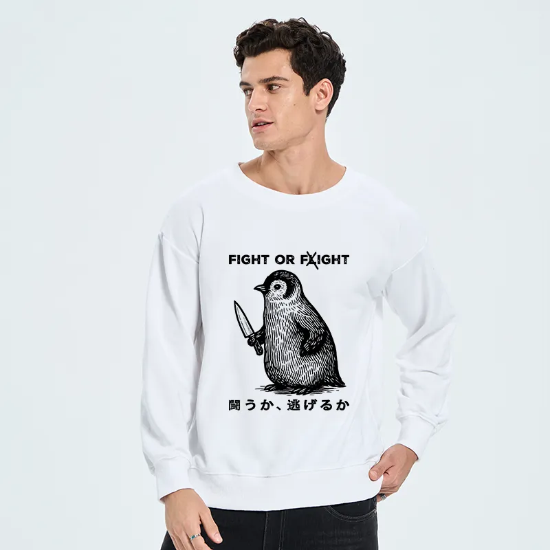 Tokyo-Tiger Funny Fight Or Flight Classic Sweatshirt