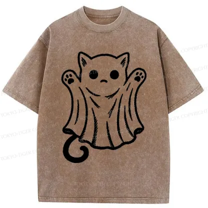 Tokyo-Tiger Cat Ghost Washed T-Shirt