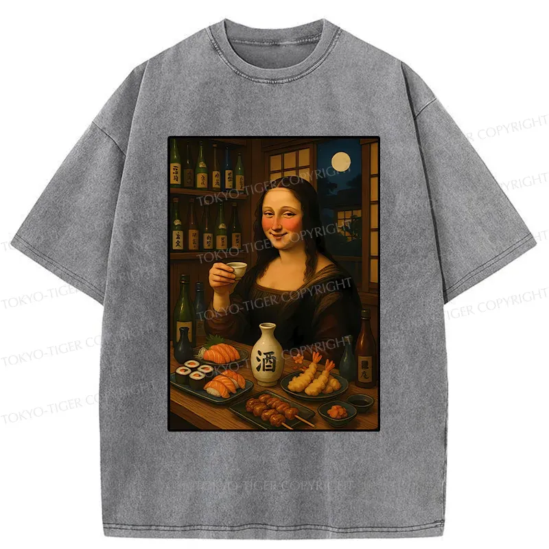 Tokyo-Tiger Drunken Mona Lisa Washed T-Shirt