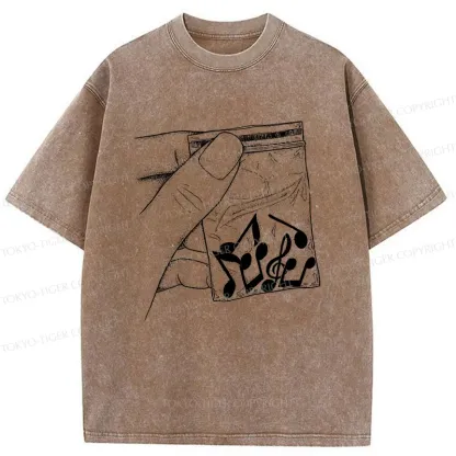 Tokyo-Tiger Music Addiction Washed T-Shirt