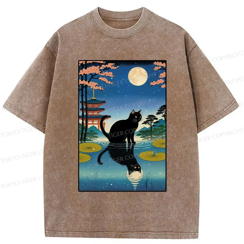 Tokyo-Tiger Moonlight Reflection Washed T-Shirt