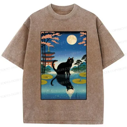 Tokyo-Tiger Moonlight Reflection Washed T-Shirt