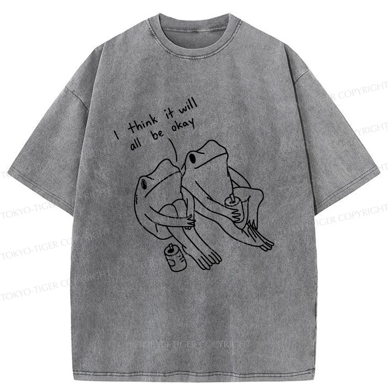 Tokyo-Tiger Frogs Talk About The Future Washed T-Shirt