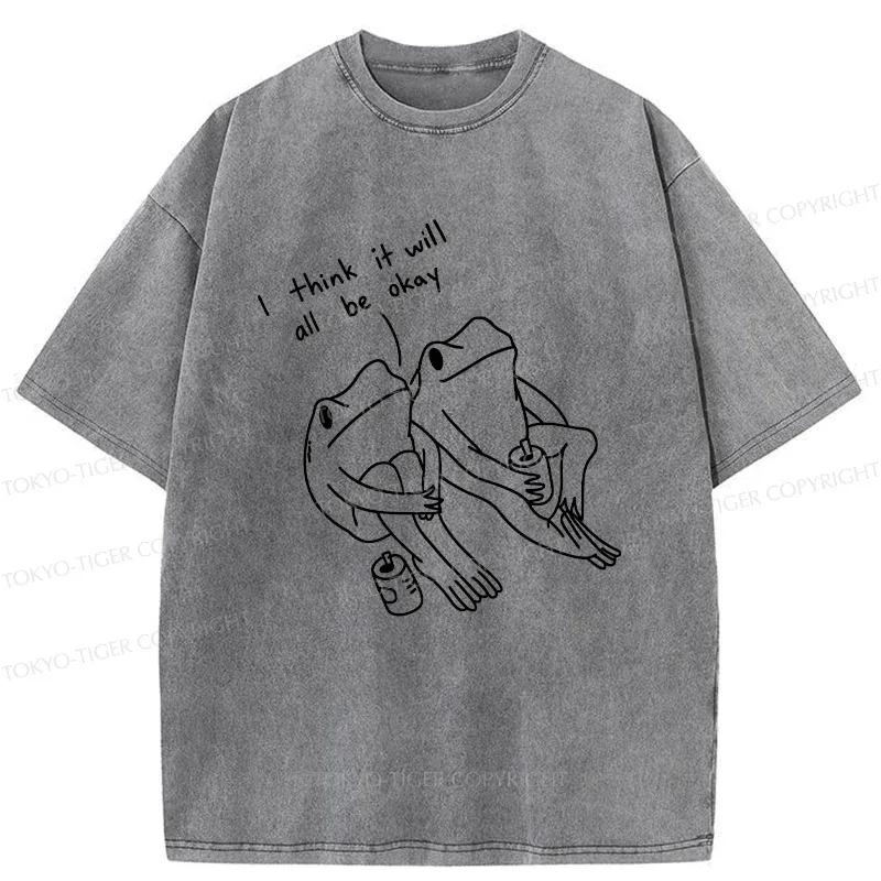 Tokyo-Tiger Frogs Talk About The Future Washed T-Shirt