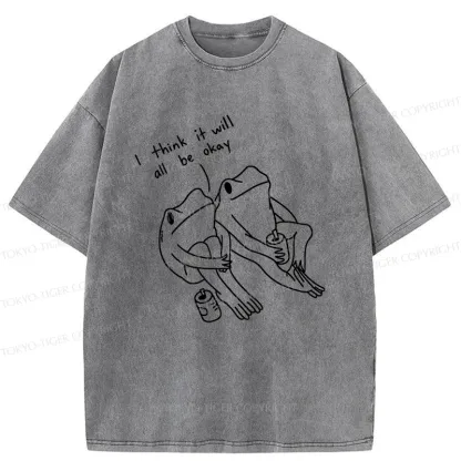 Tokyo-Tiger Frogs Talk About The Future Washed T-Shirt