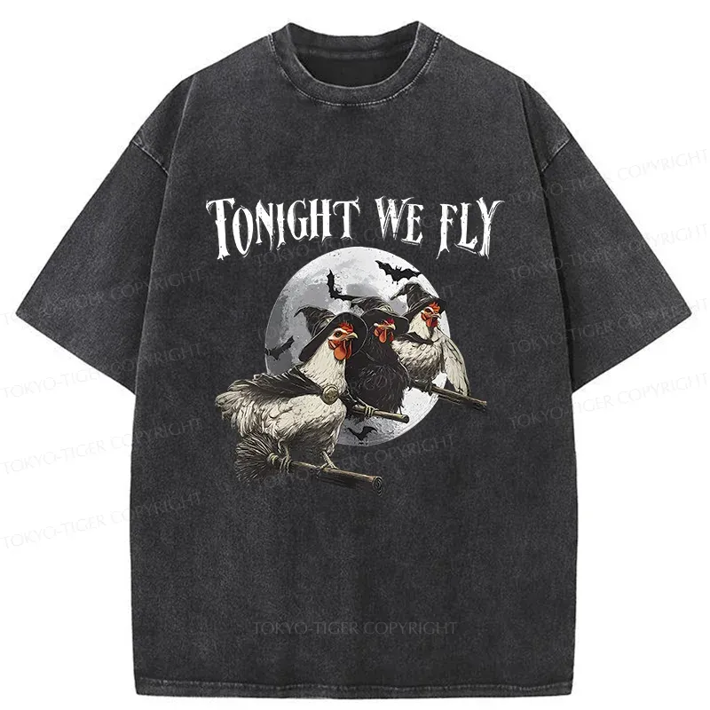 Tokyo-Tiger Magic Flying Chicken Washed T-Shirt
